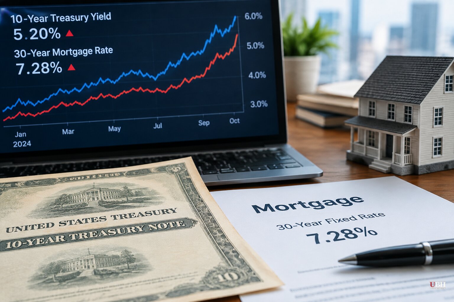 10-Year Treasury Yield Hits 5.2%, Highest Since 2007, and 30-Year Mortgage Rate Reaches 7.28%