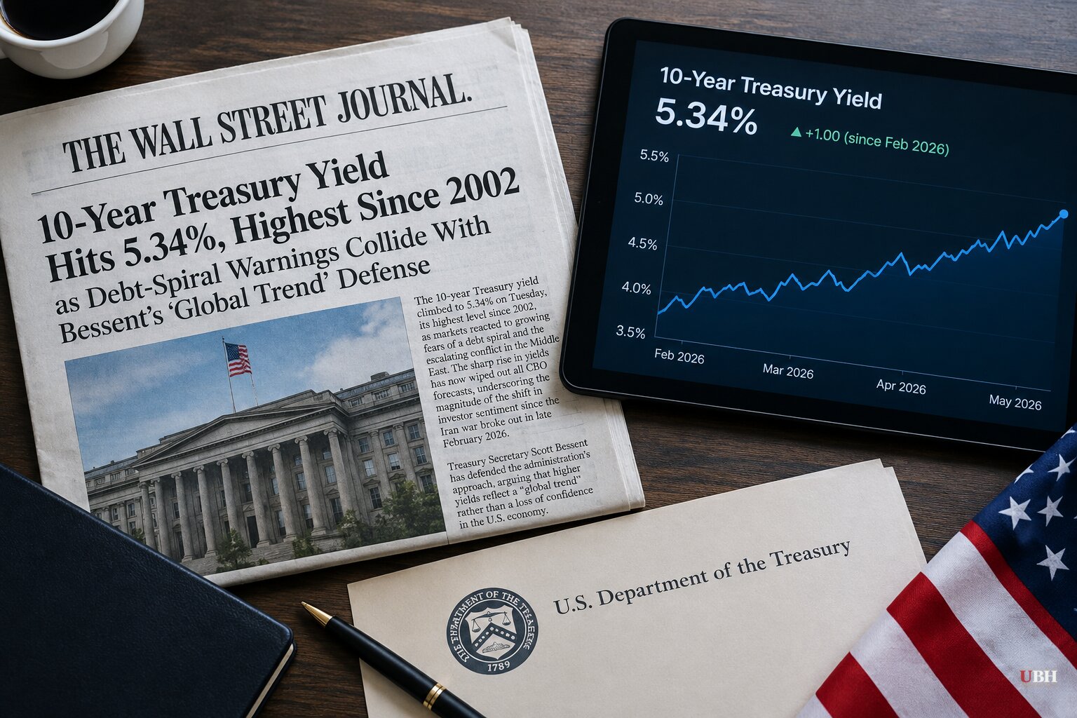 10-Year Treasury Yield Hits 5.34%, Highest Since 2002, as Debt-Spiral Warnings Collide With Bessent's 'Global Trend' Defense