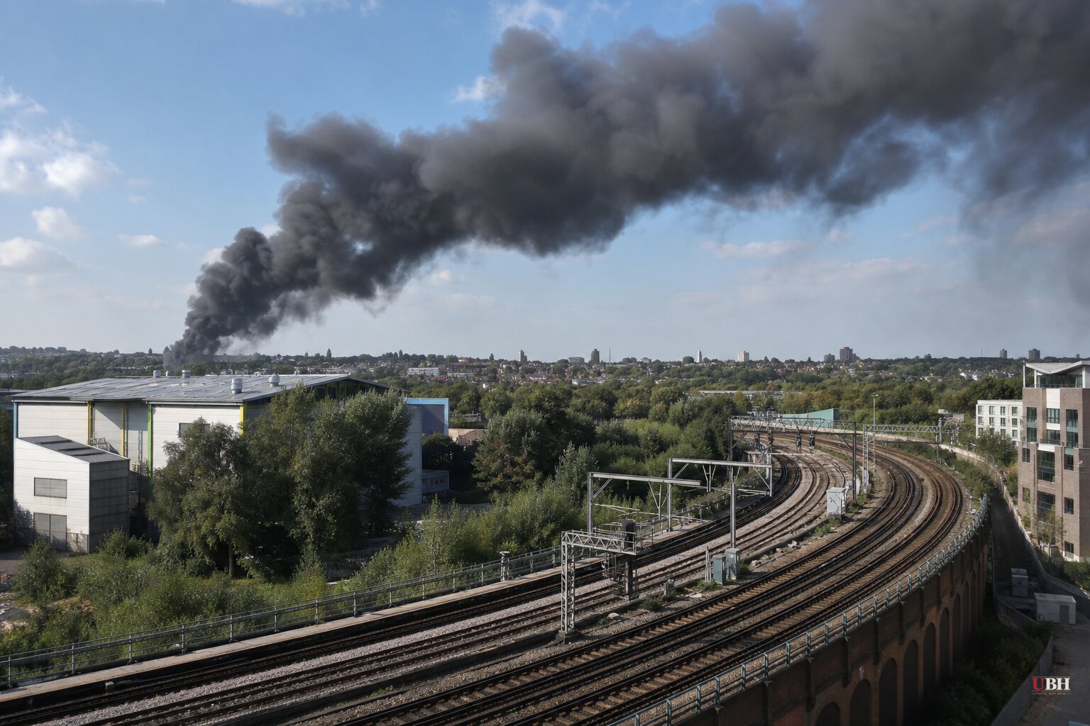 125 Firefighters Battle Massive Waste Facility Blaze Near Wembley, Tube and Rail Lines Suspended
