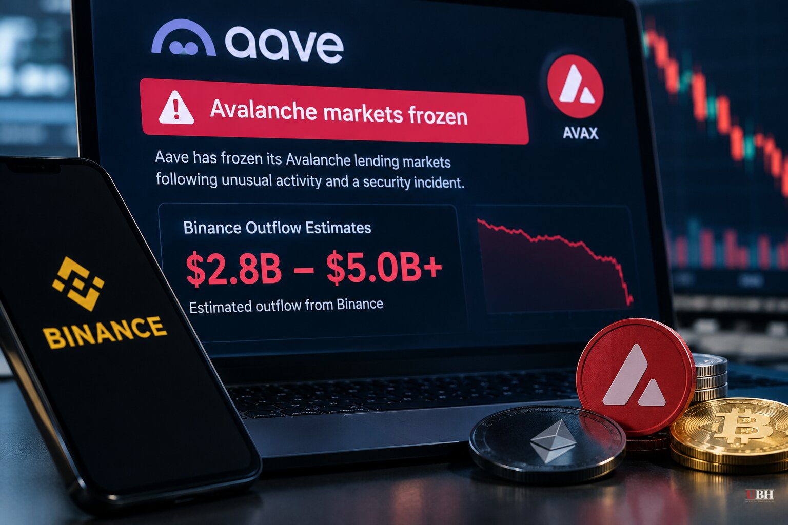 Aave Freezes Avalanche Lending Markets as Binance Outflow Estimates Range From $2.8 Billion to Over $5 Billion
