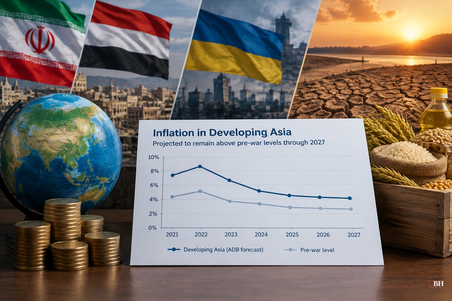 ADB Says Wars and El Niño Will Keep Asia's Inflation Elevated Through 2027