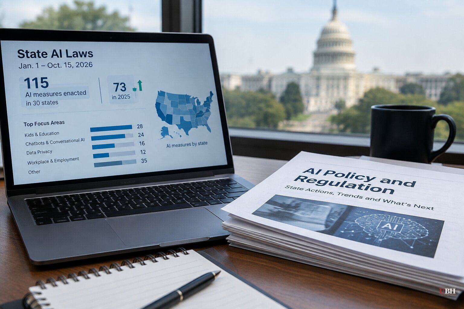 Advocacy group counts 115 state AI laws in 2026; Comer probes Delaware plan for AI-run companies