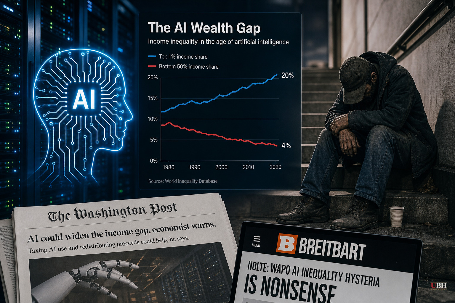 AI Wealth Gap Debate: Washington Post Report Floats Taxing AI, Breitbart Calls It Nonsense