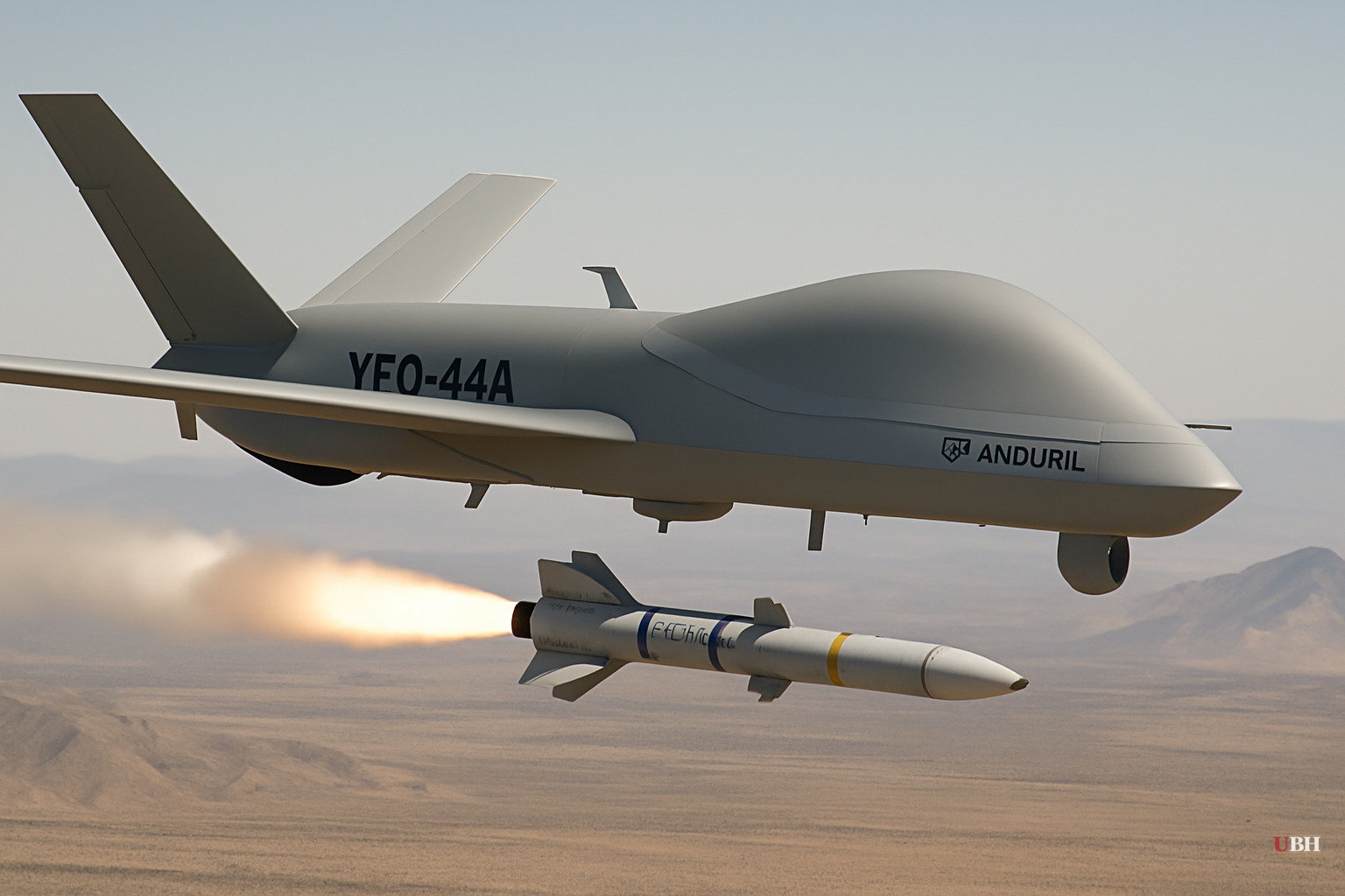 Air Force Drone Fires Live AMRAAM Missile at Simulated Target in Mojave Desert Test