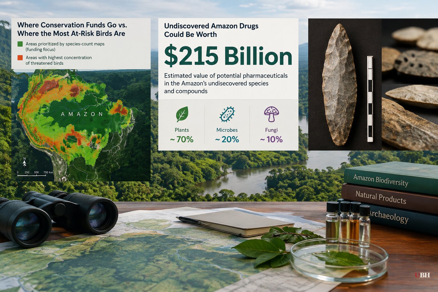 Amazon Science Roundup: Conservation Maps Miss The Birds Most At Risk, A New Fire Fund Launches, And Ancient Tool-Makers Get A Second Look