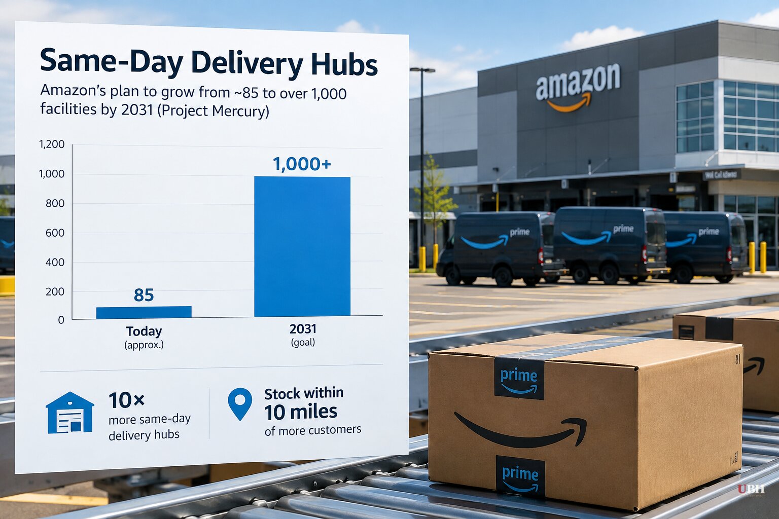 Amazon's Leaked Plan: Grow Same-Day Delivery Hubs Tenfold to Take On Walmart by 2031