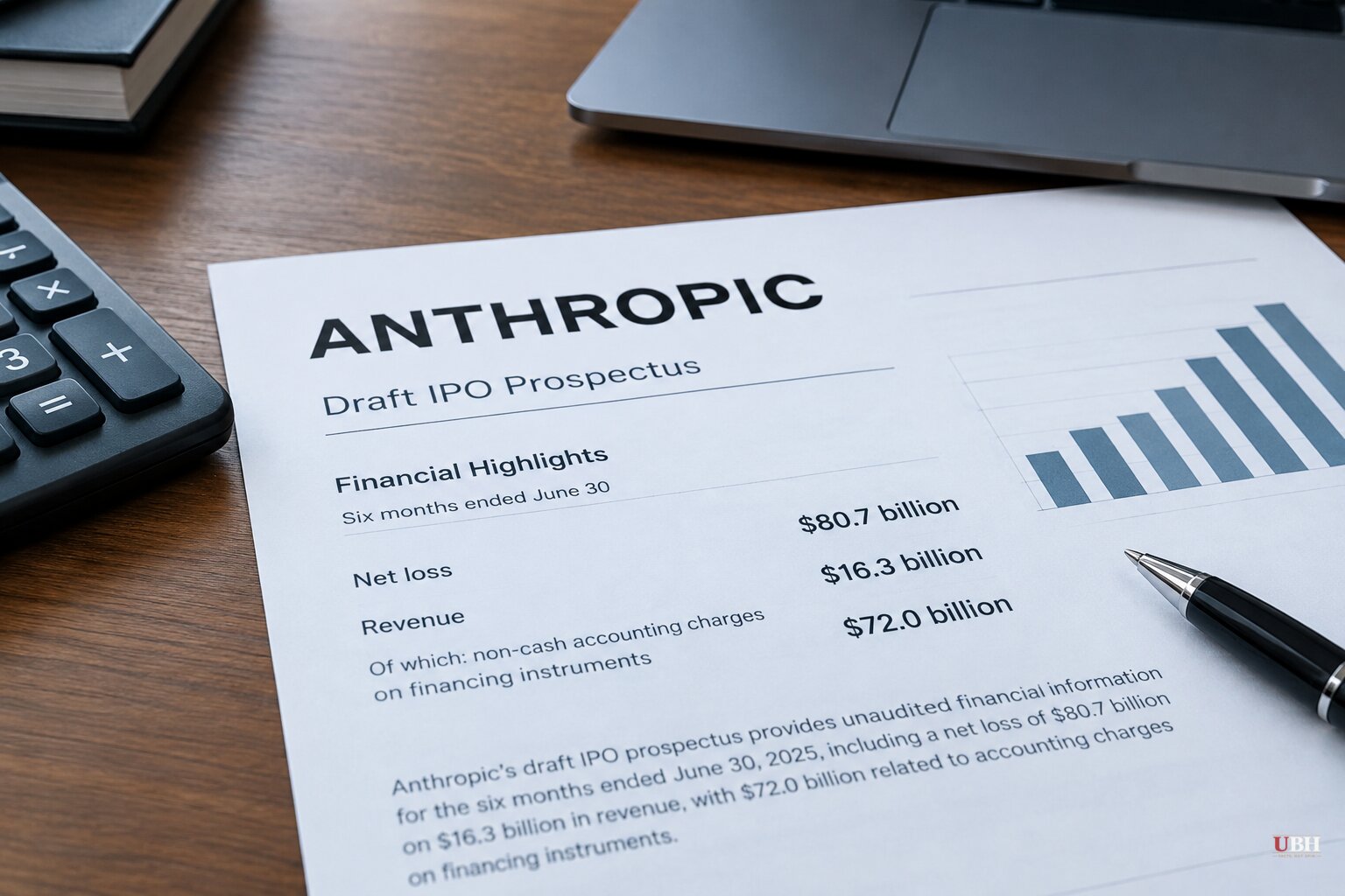 Anthropic Draft Prospectus Shows $80.7 Billion First-Half Loss, $72 Billion of It Non-Cash, WSJ Reports