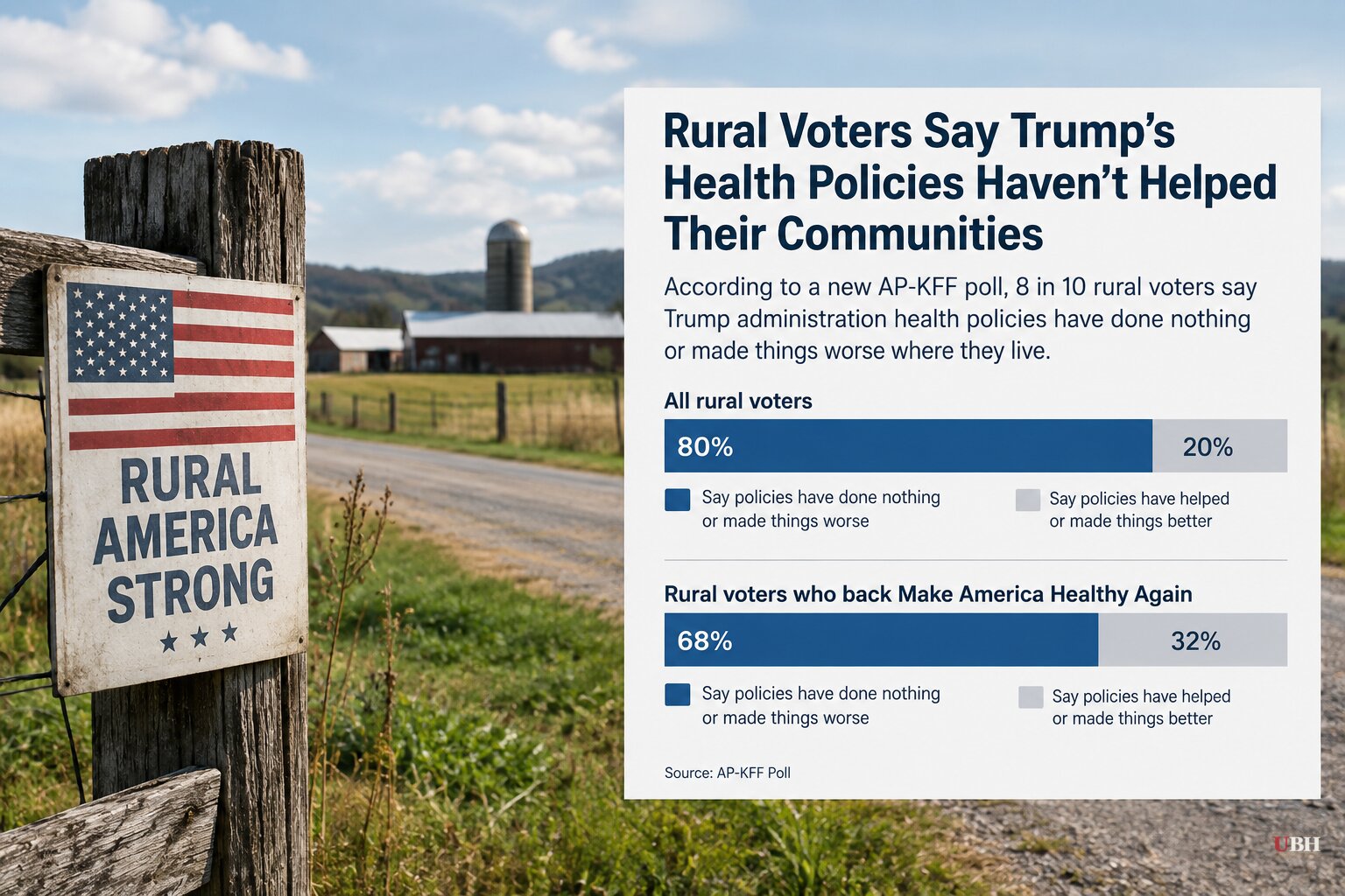 AP-KFF Poll: 8 in 10 Rural Voters Say Trump's Health Policies Haven't Helped Their Communities