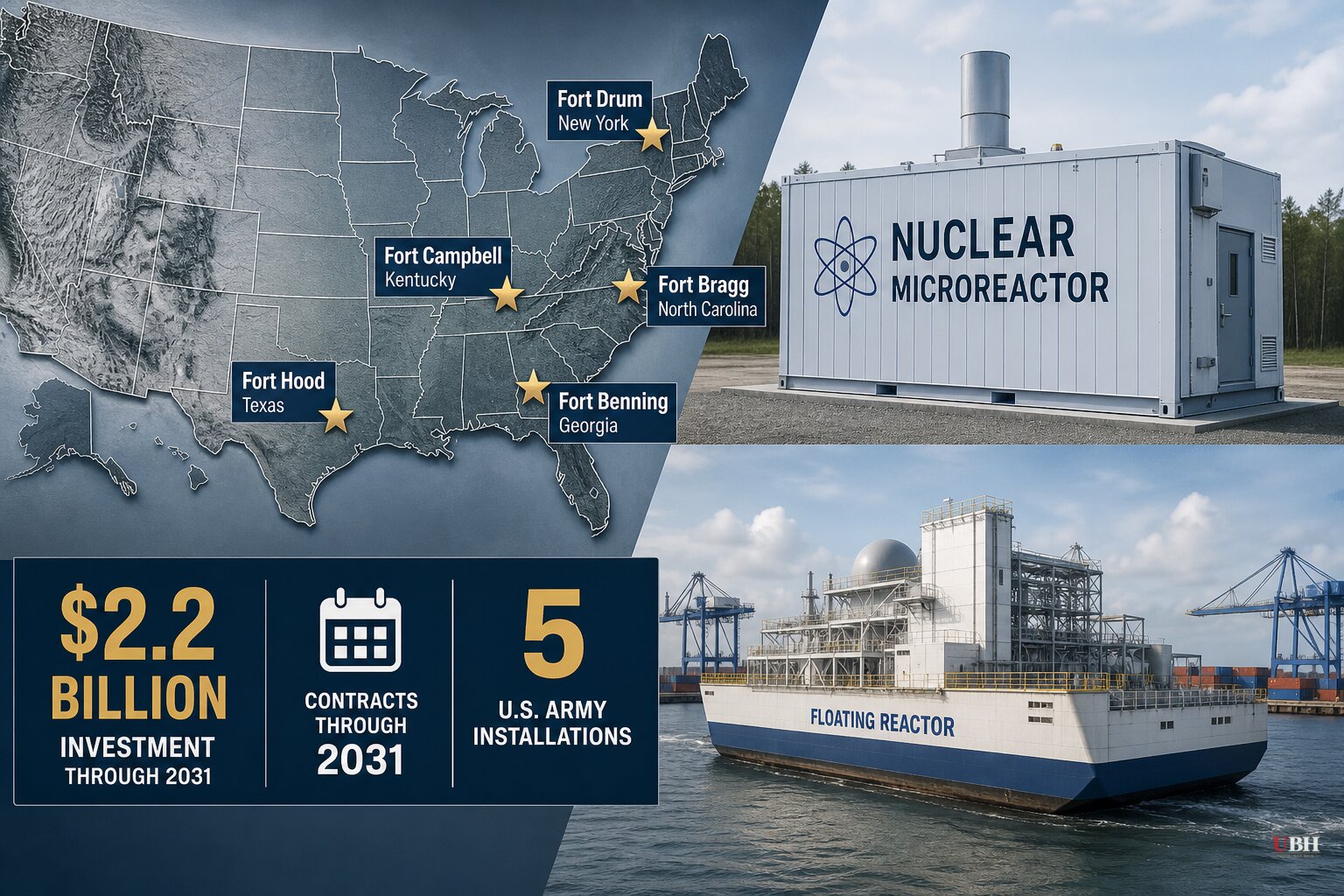Army Puts $2.2 Billion Into Nuclear Microreactors at 5 Bases as Gulf Coast Ports Chase Floating Reactors