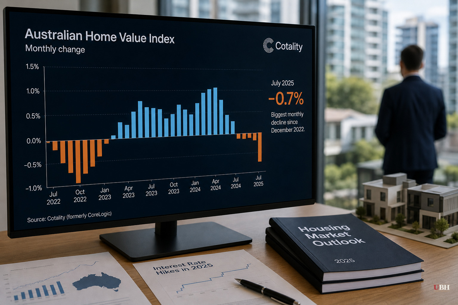 Australian Home Prices Post Biggest Monthly Drop Since 2022 as Rate Hikes and Tax Changes Bite