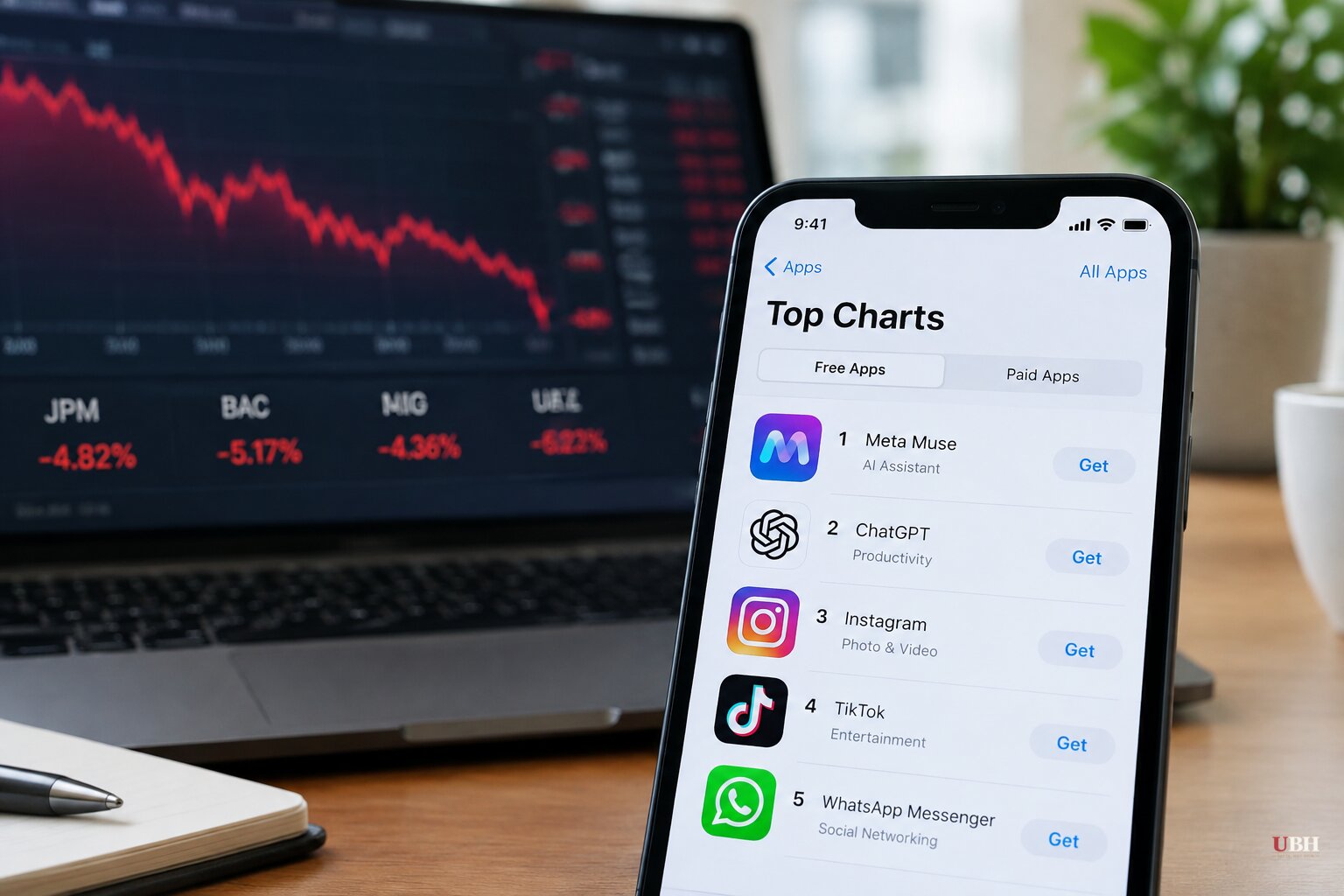 Bank, Insurer, and Travel Stocks Tumble as Meta's Muse AI Agent Tops App Store Charts