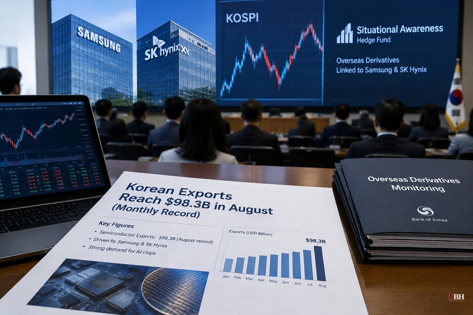 Bank of Korea Flags Hedge Fund Leverage Behind Wild Chip-Stock Swings as Exports Hit Record $98.3 Billion