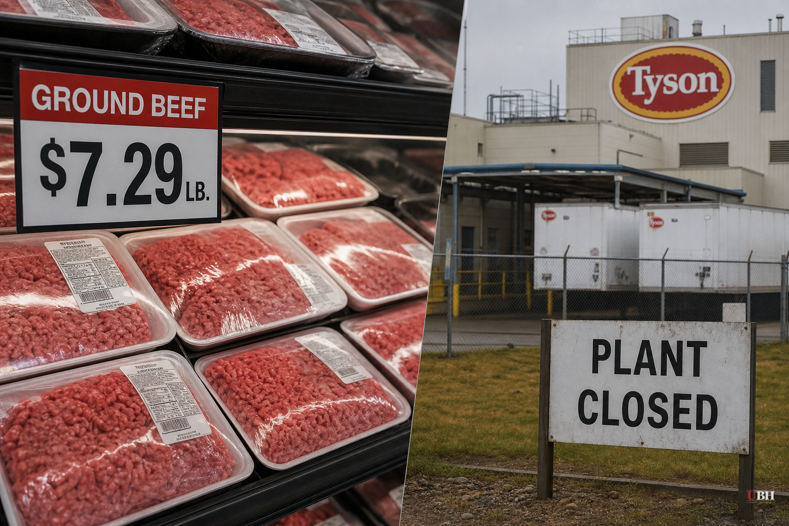 Beef Sales Finally Slip as Ground Beef Tops $7 a Pound and Tyson Shutters Three More Plants