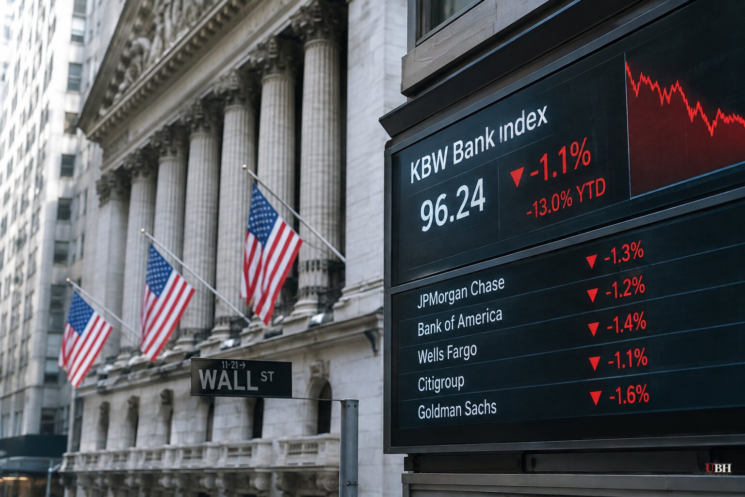 Big U.S. Bank Stocks Head for Sixth Straight Weekly Loss, Longest Streak Since 2008