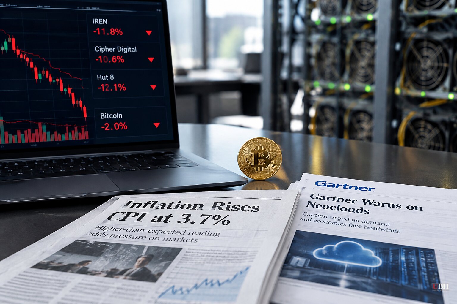 Bitcoin Miners With AI Plans Fall 10% to 12% as CPI Hits 3.7% and Gartner Warns on Neoclouds