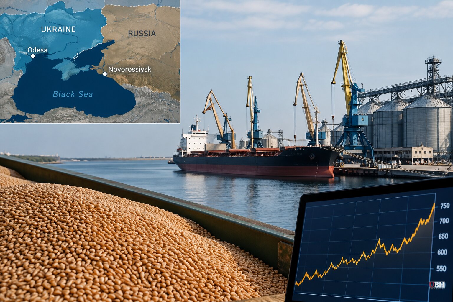 Black Sea Port Strikes Cut Ukrainian and Russian Wheat Exports to a Fraction of Normal, Wheat Futures Hit Three-Year High