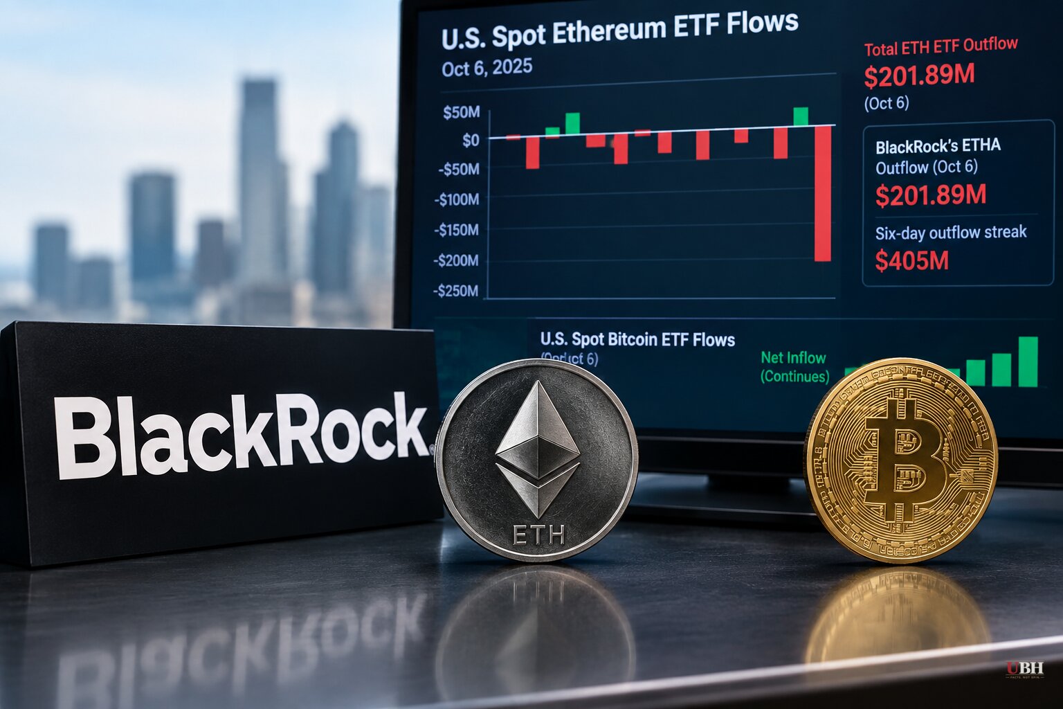 BlackRock's Ethereum ETF Loses $202 Million as Outflow Streak Hits Six Days, While Its Bitcoin Fund Keeps Pulling Cash In