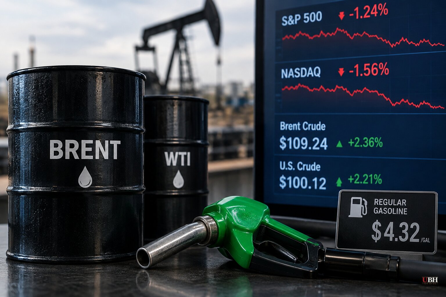 Brent Climbs Above $109, Highest Since Mid-September, as Iran War Risk Persists and Stocks Fall