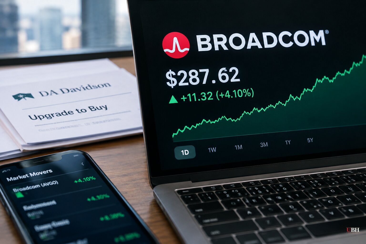 Broadcom Shares Rise as Much as 5% After DA Davidson Upgrade Citing Anthropic IPO Filing