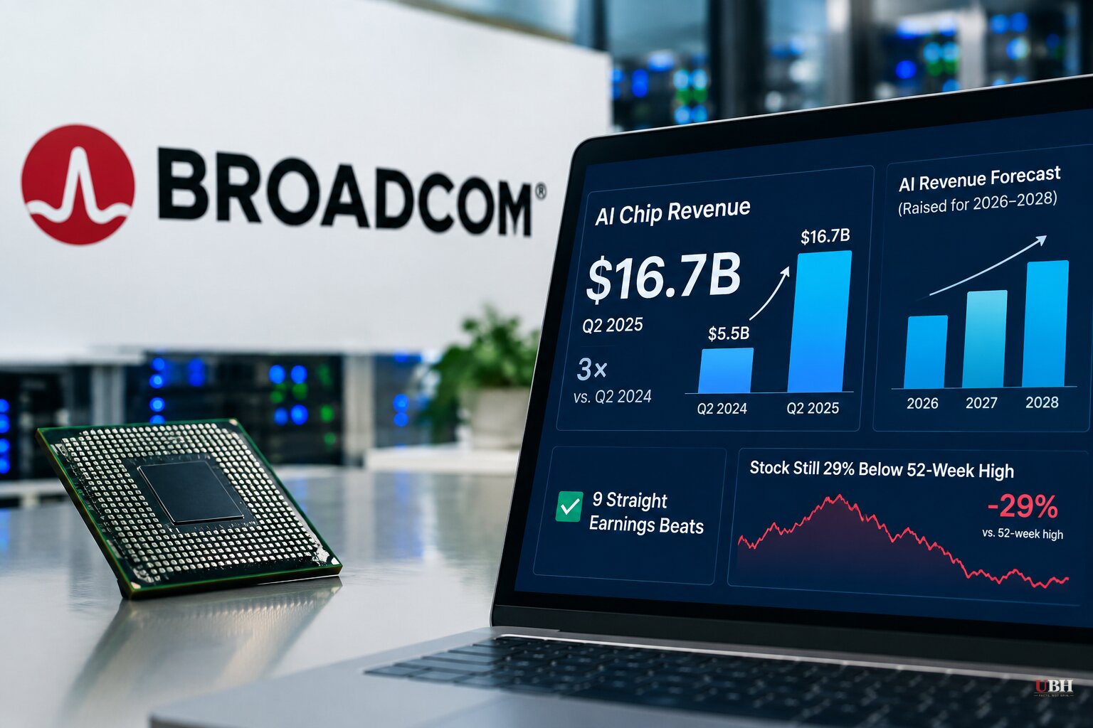 Broadcom's AI Chip Revenue Tripled to $16.7 Billion, But the Stock Is Still 29% Below Its High