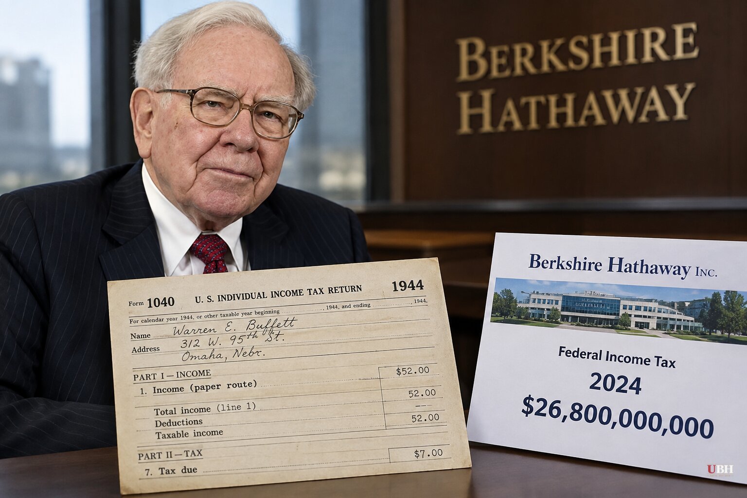 Buffett's First Tax Bill Was $7 in 1944. Berkshire's 2024 Bill Was $26.8 Billion. He Still Says It's Not Enough.