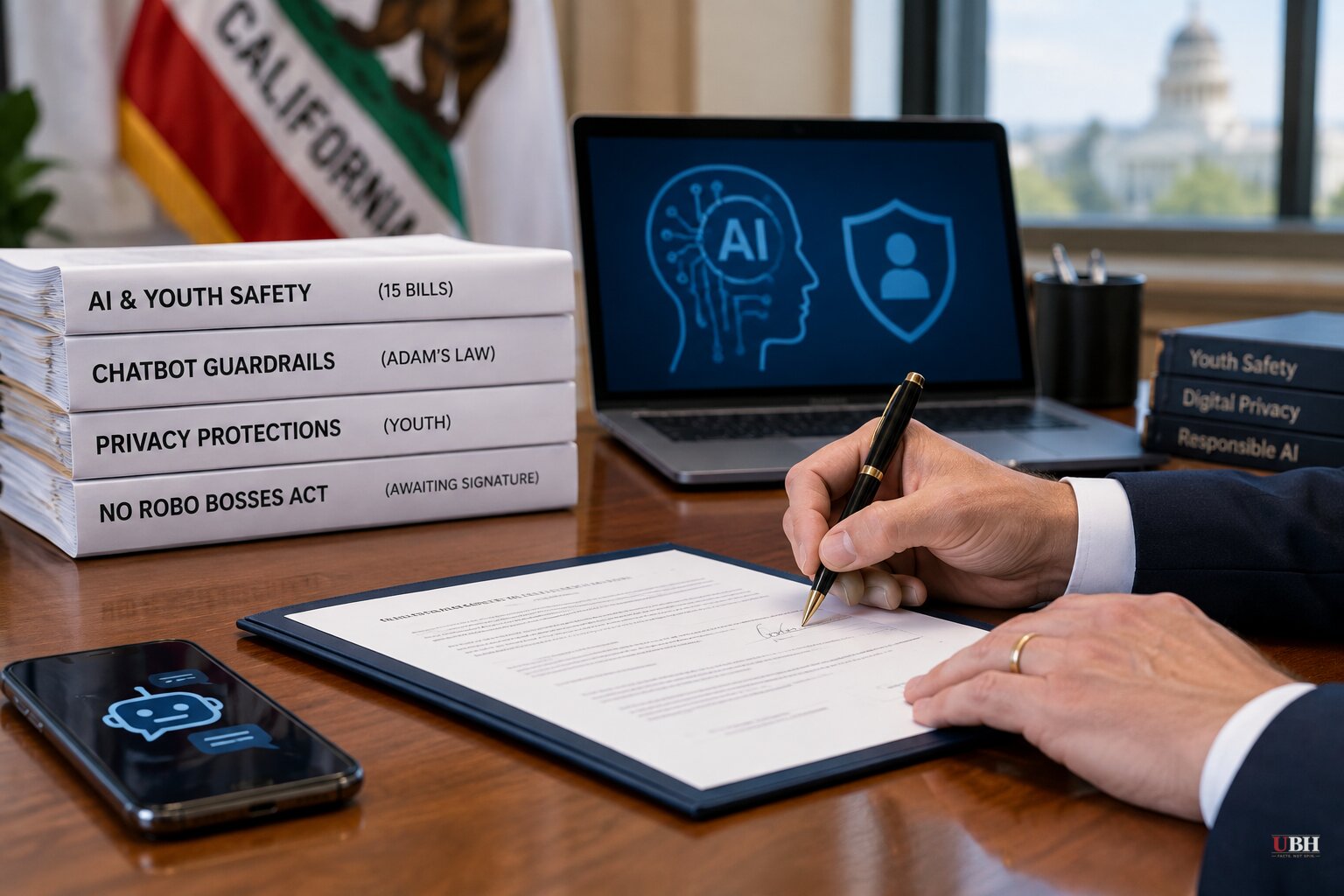 California Signs 15 AI and Youth Safety Bills While a Bill Banning Robo-Firings Still Awaits Newsom's Signature