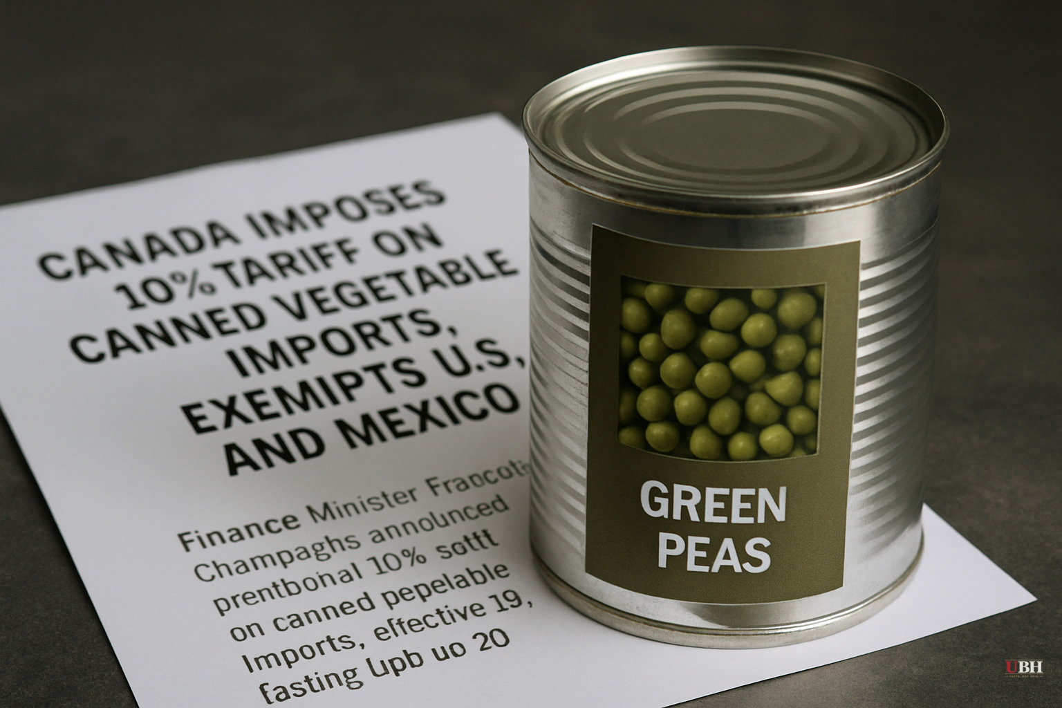 Canada Imposes 10% Tariff on Canned Vegetable Imports, Exempts U.S. and Mexico