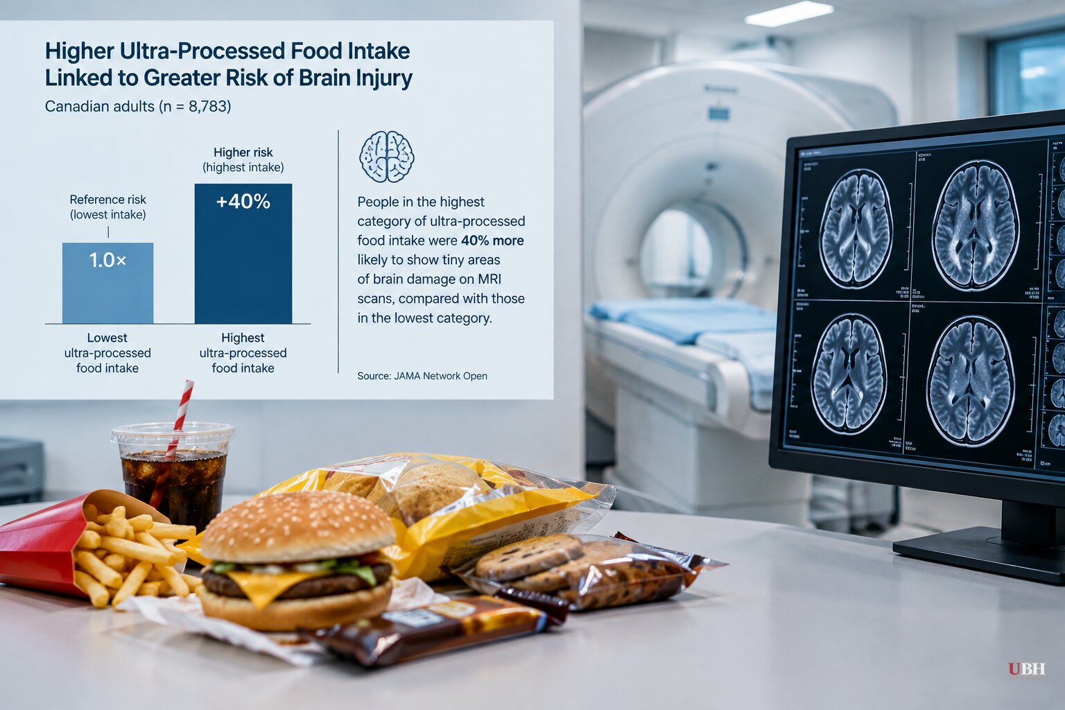 Canadian MRI Study Links Heavy Ultra-Processed Food Intake to Silent Brain Injury in Healthy Adults