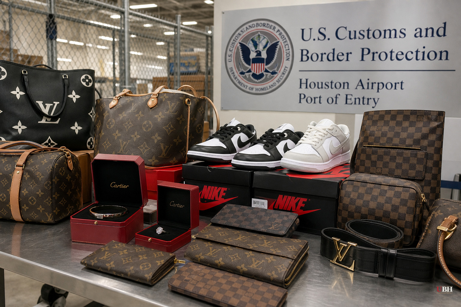 CBP Seizes $4 Million in Fake Louis Vuitton, Nike and Cartier Goods at Houston Airport