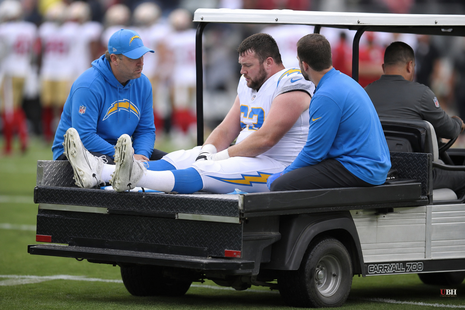 Chargers' $30 Million Center Tyler Biadasz Carted Off With Left Knee Injury vs. 49ers