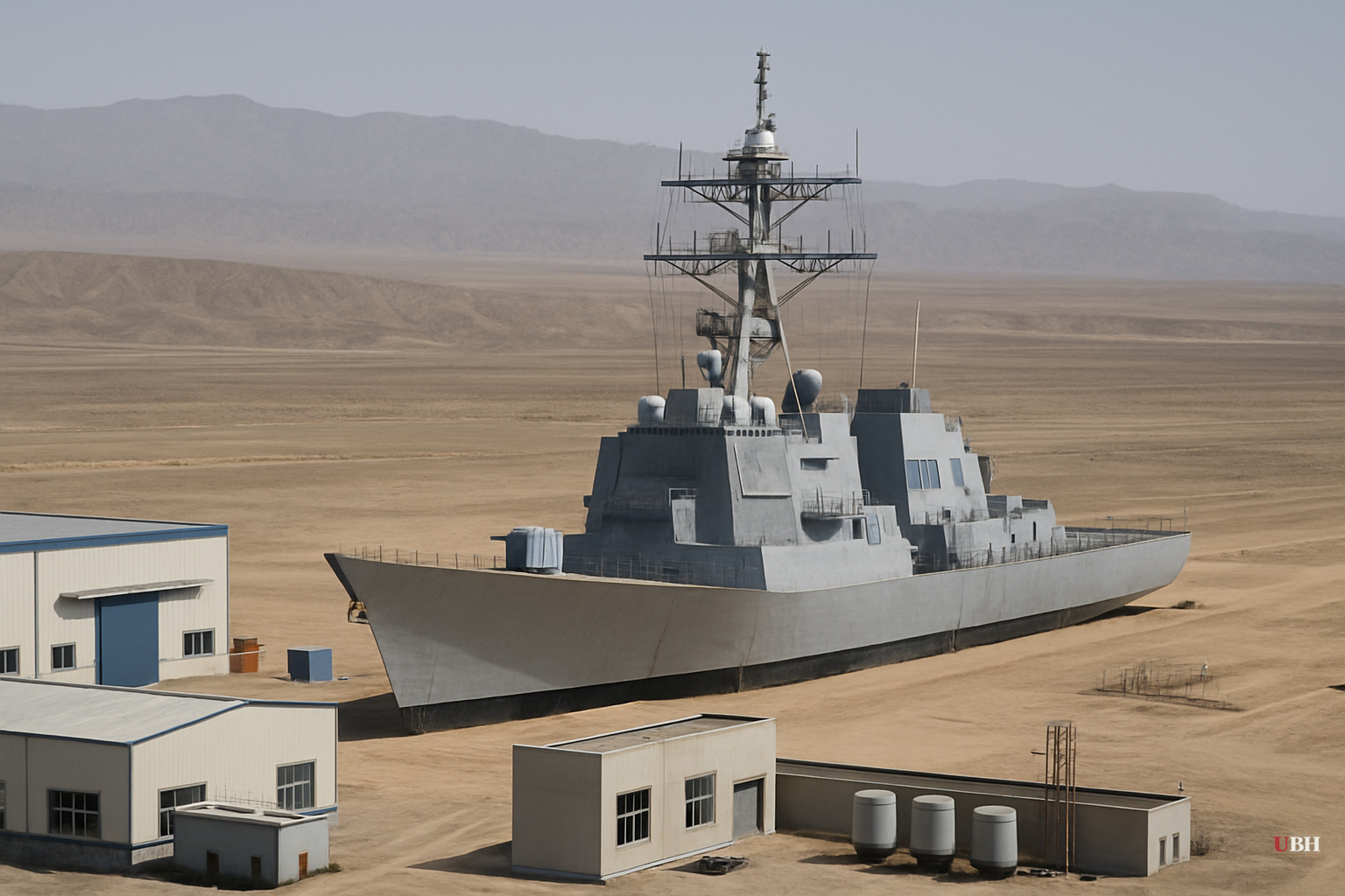 China Built a Full-Scale Replica of a US Navy Destroyer in the Xinjiang Desert