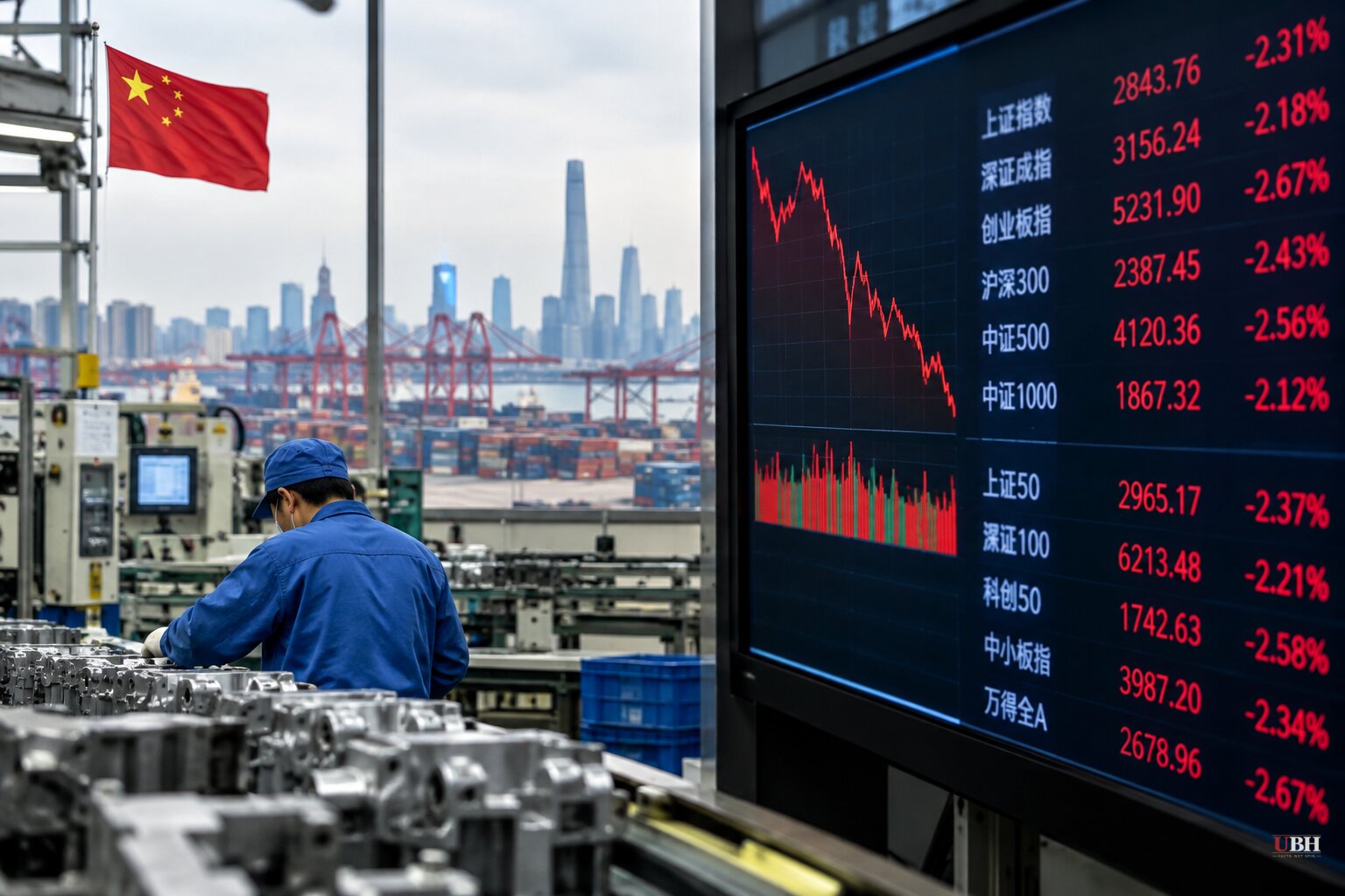 China's Economy Is on Pace for Its Growth Target While Stocks Sit More Than 20% Below June Peak