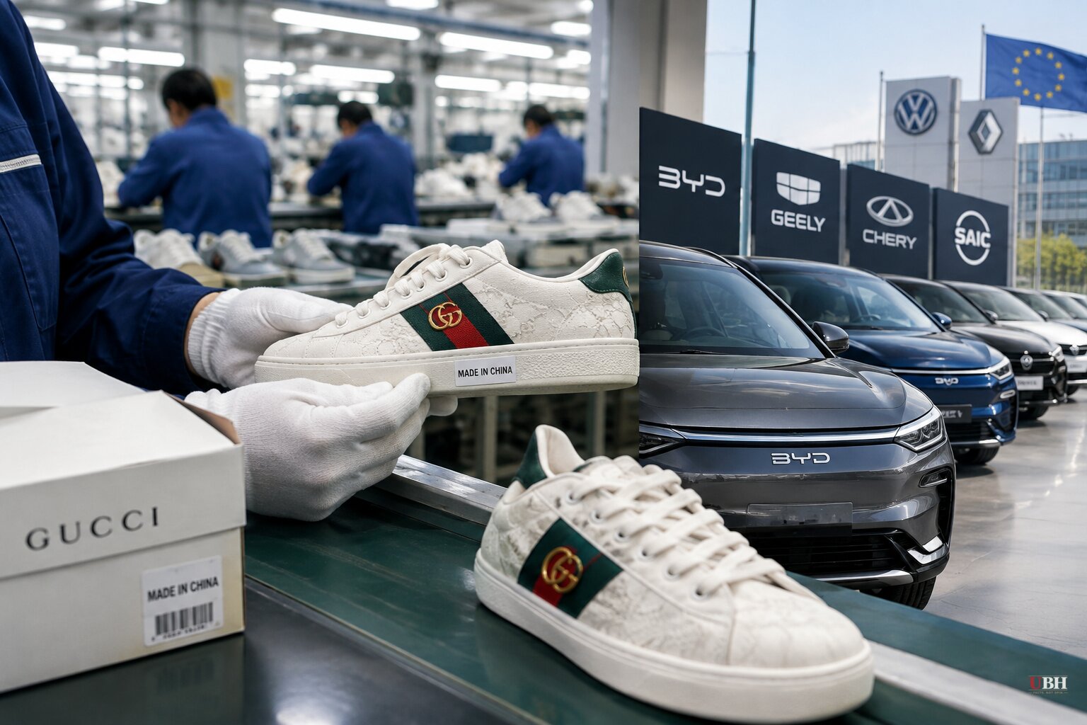 Chinese Factories Now Make Gucci Sneakers While Chinese Automakers Gain Ground on VW and Renault