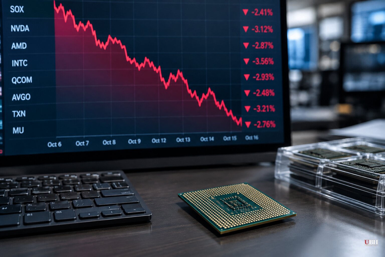Chip Index Falls Eight Straight Sessions, Down 16% Since Oct. 6, Longest Streak Since 2008