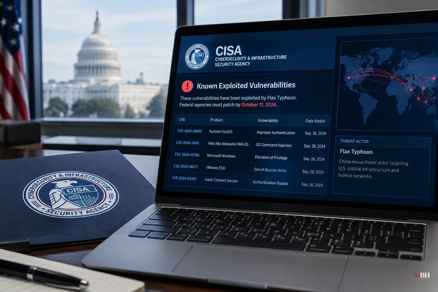 CISA Adds Five Flaws Exploited by Flax Typhoon to Must-Patch List, Sets Oct. 11 Deadline for Federal Agencies