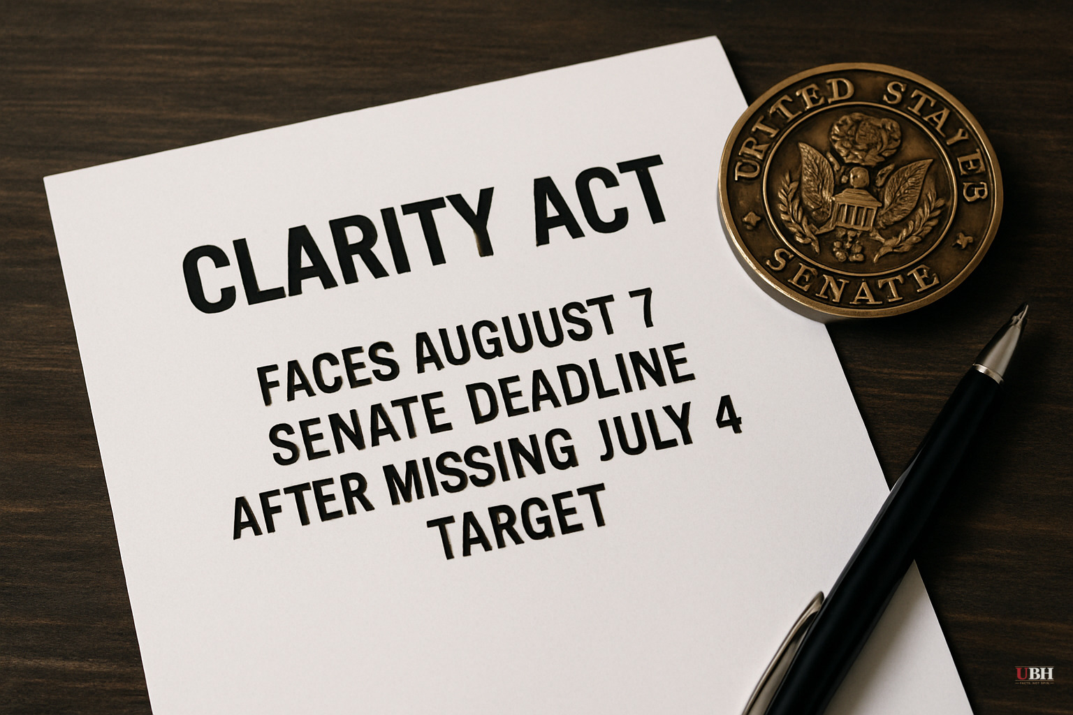 CLARITY Act Faces August 7 Senate Deadline After Missing July 4 Target