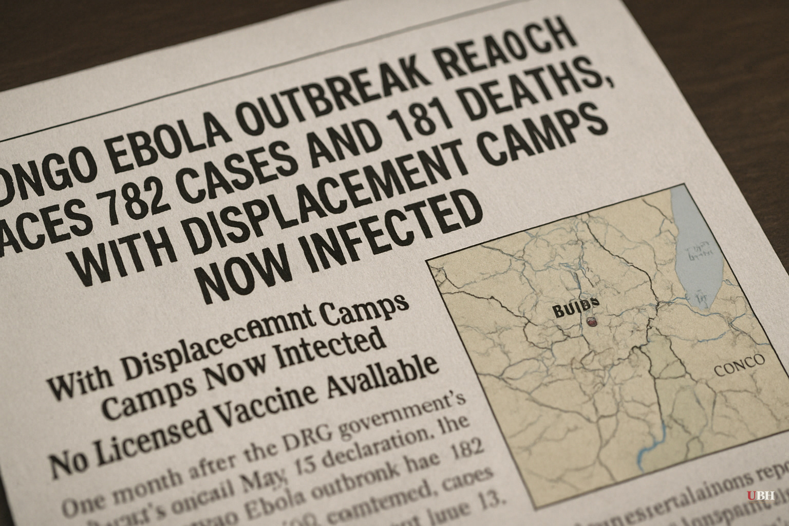 Congo Ebola Outbreak Reaches 782 Cases and 181 Deaths, With Displacement Camps Now Infected and No Licensed Vaccine Available