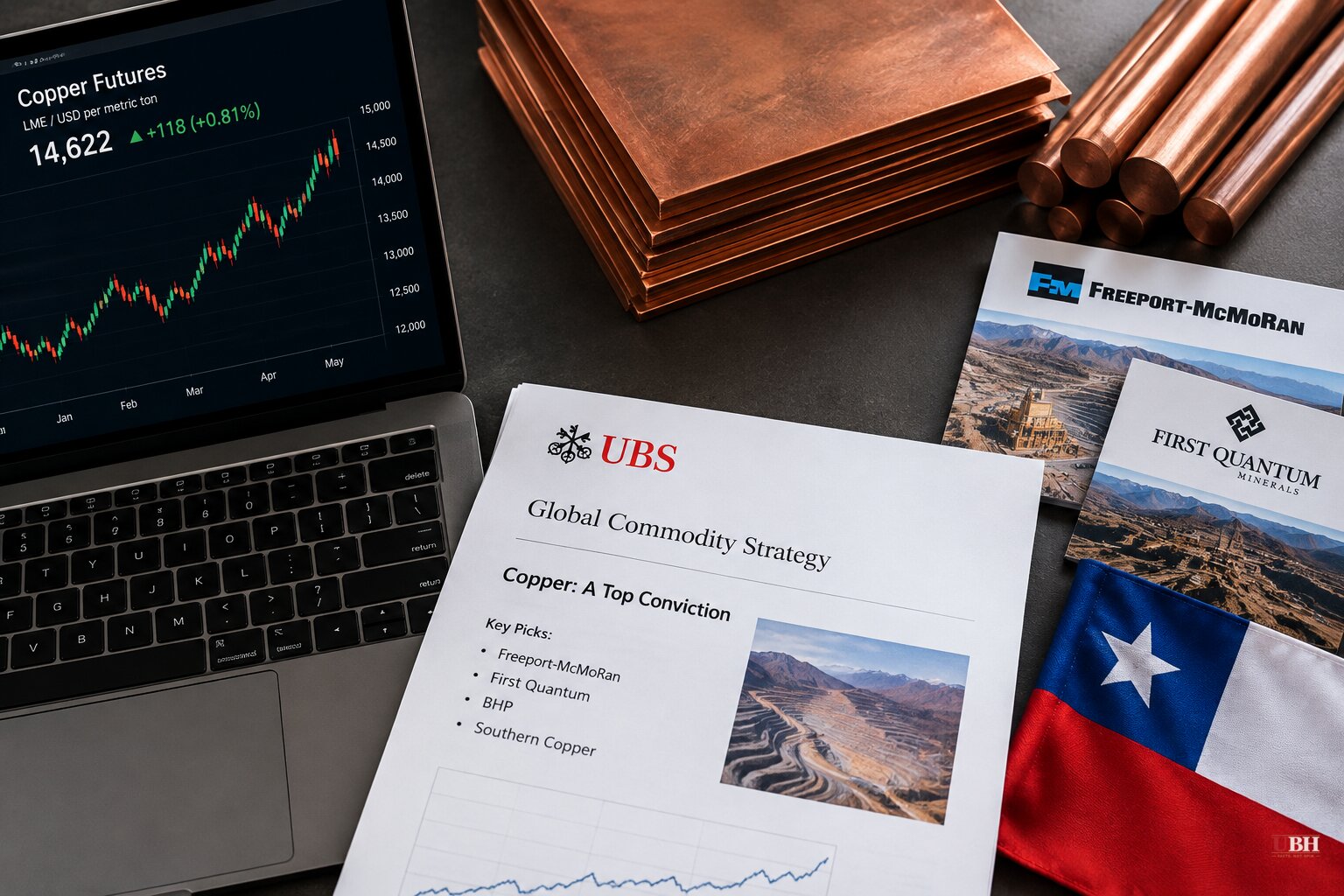 Copper Settles Near Record at $14,622 a Ton as UBS Backs Four Miners and Chile Strike Begins