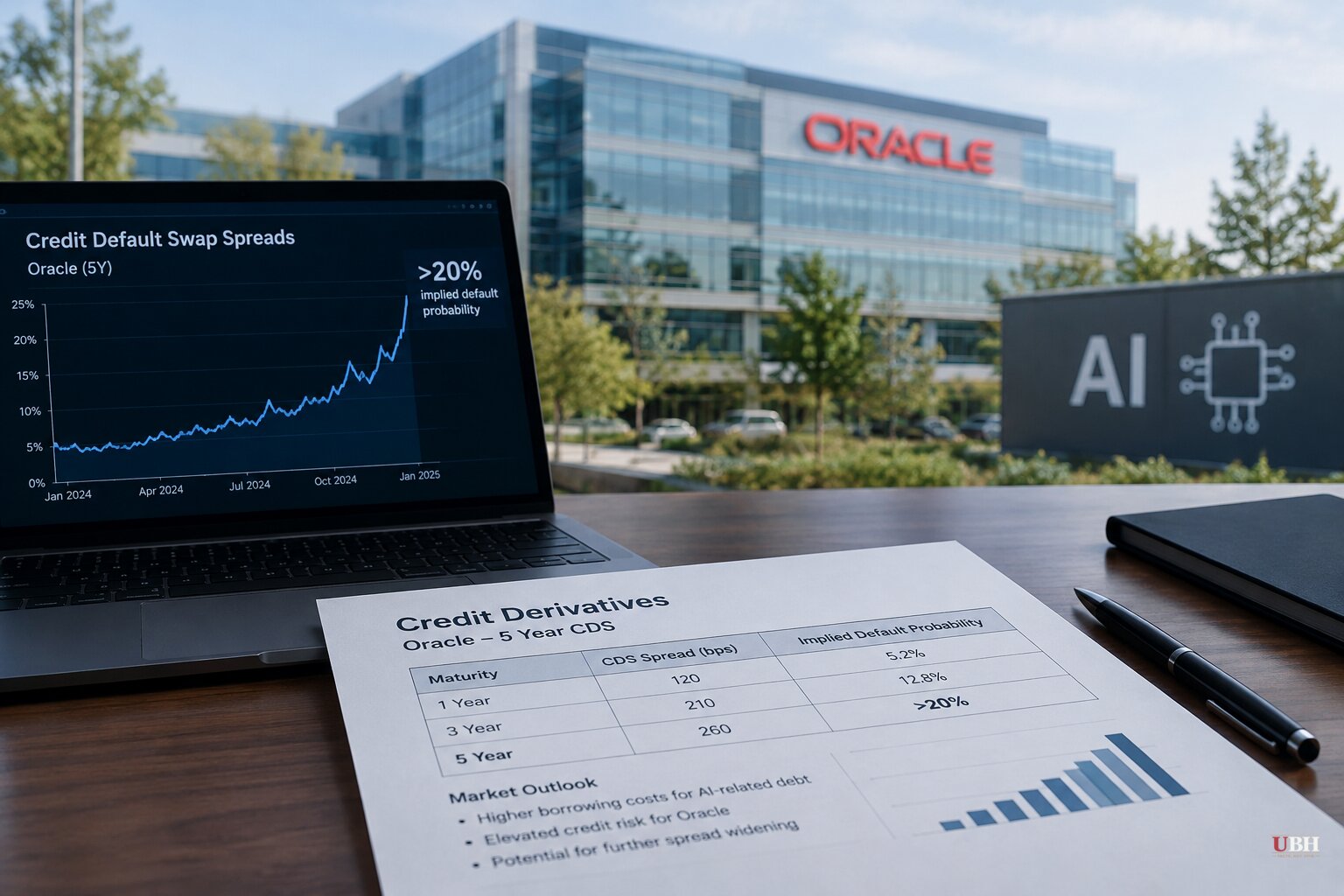 Credit Swaps Price Oracle Default Risk Above 20% Over Five Years as AI Borrowing Nears Half a Trillion Dollars