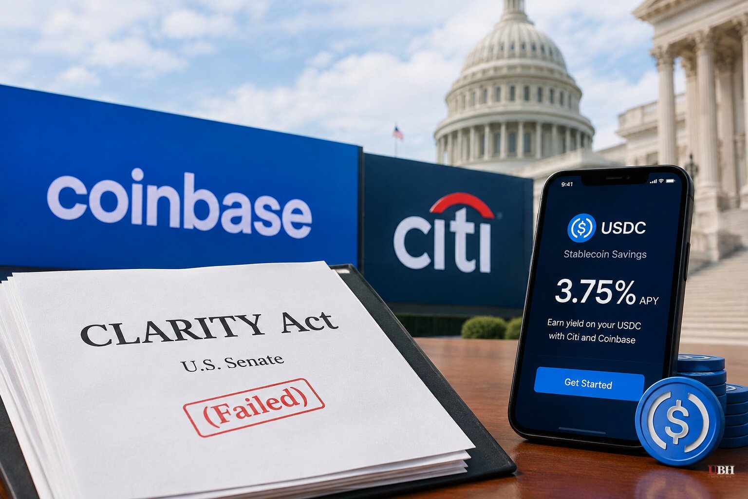 Crypto Bill Died in the Senate. Citi and Coinbase Launched Stablecoin Banking Anyway.