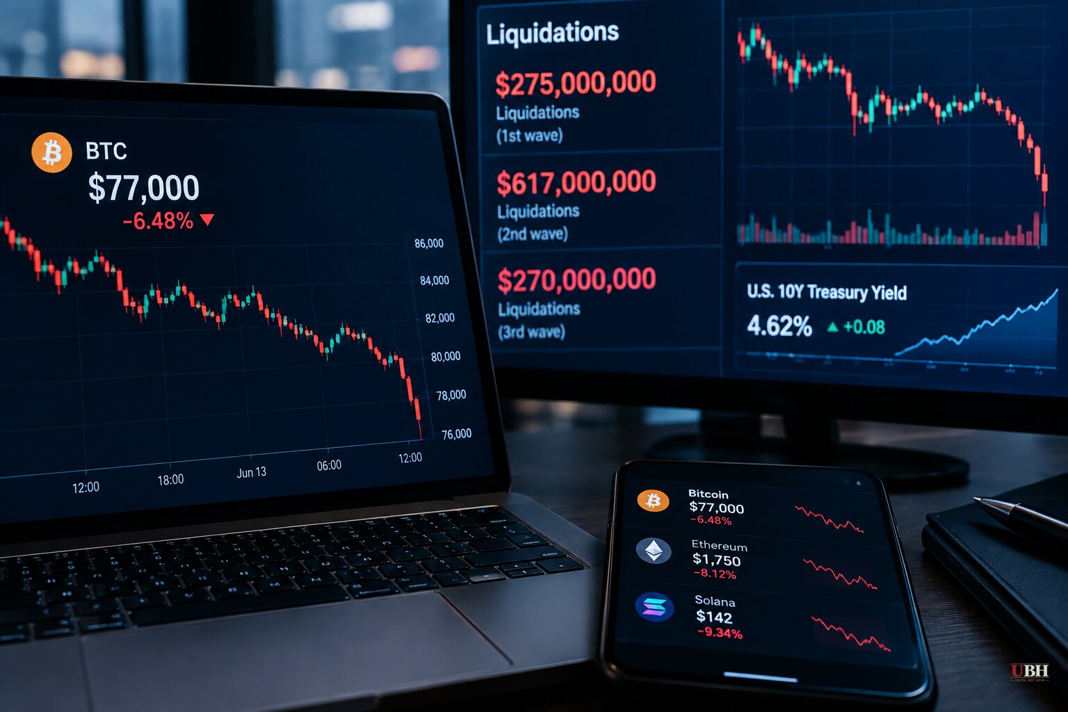 Crypto Liquidations Top $1 Billion in a Week as Bitcoin Swings From $86,000 to $77,000 on Iran War Fears and Fed Rate Bets
