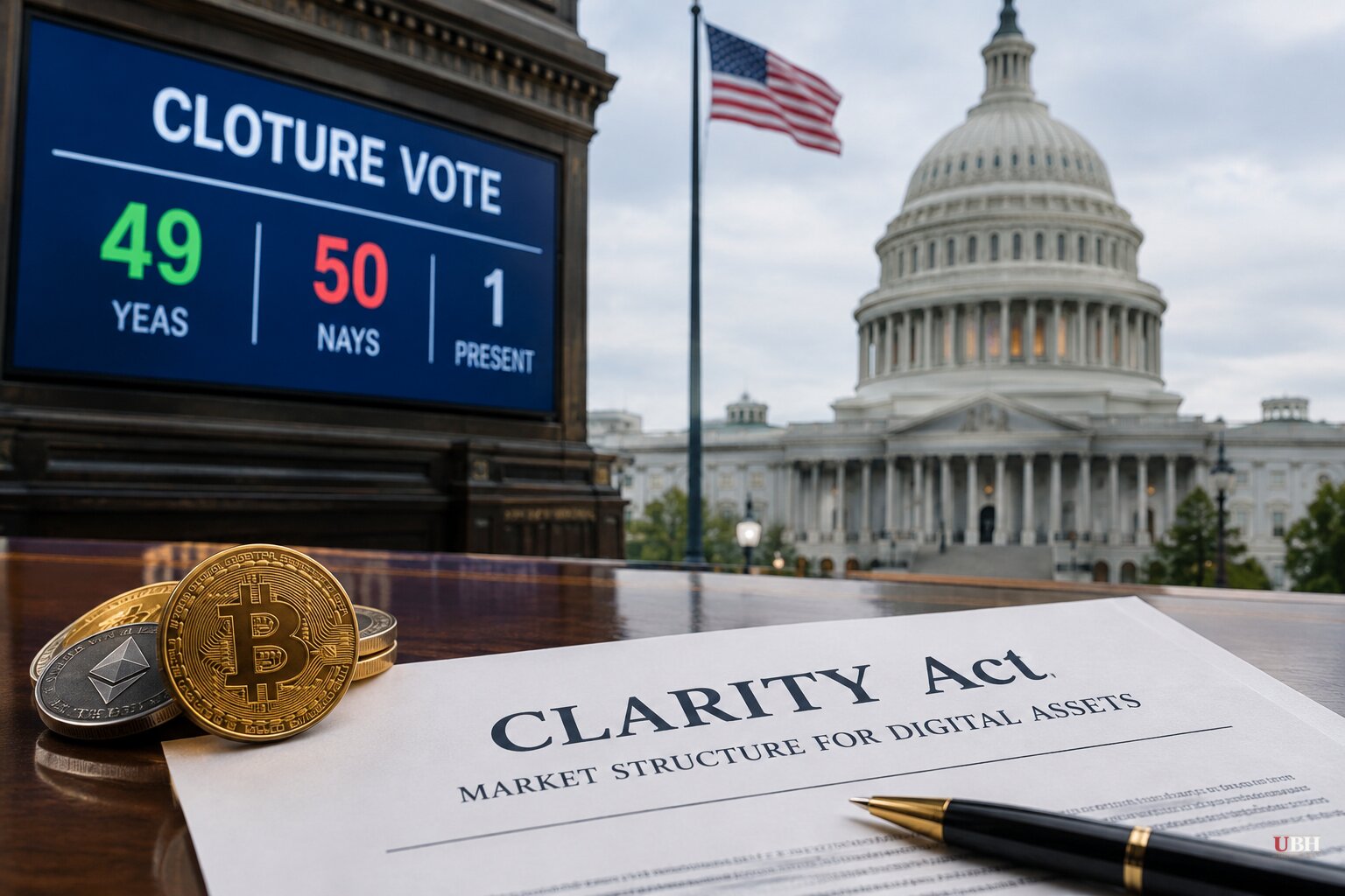 Crypto's CLARITY Act Dies in Senate 49-50, SEC and CFTC Say They Will Write the Rules Themselves