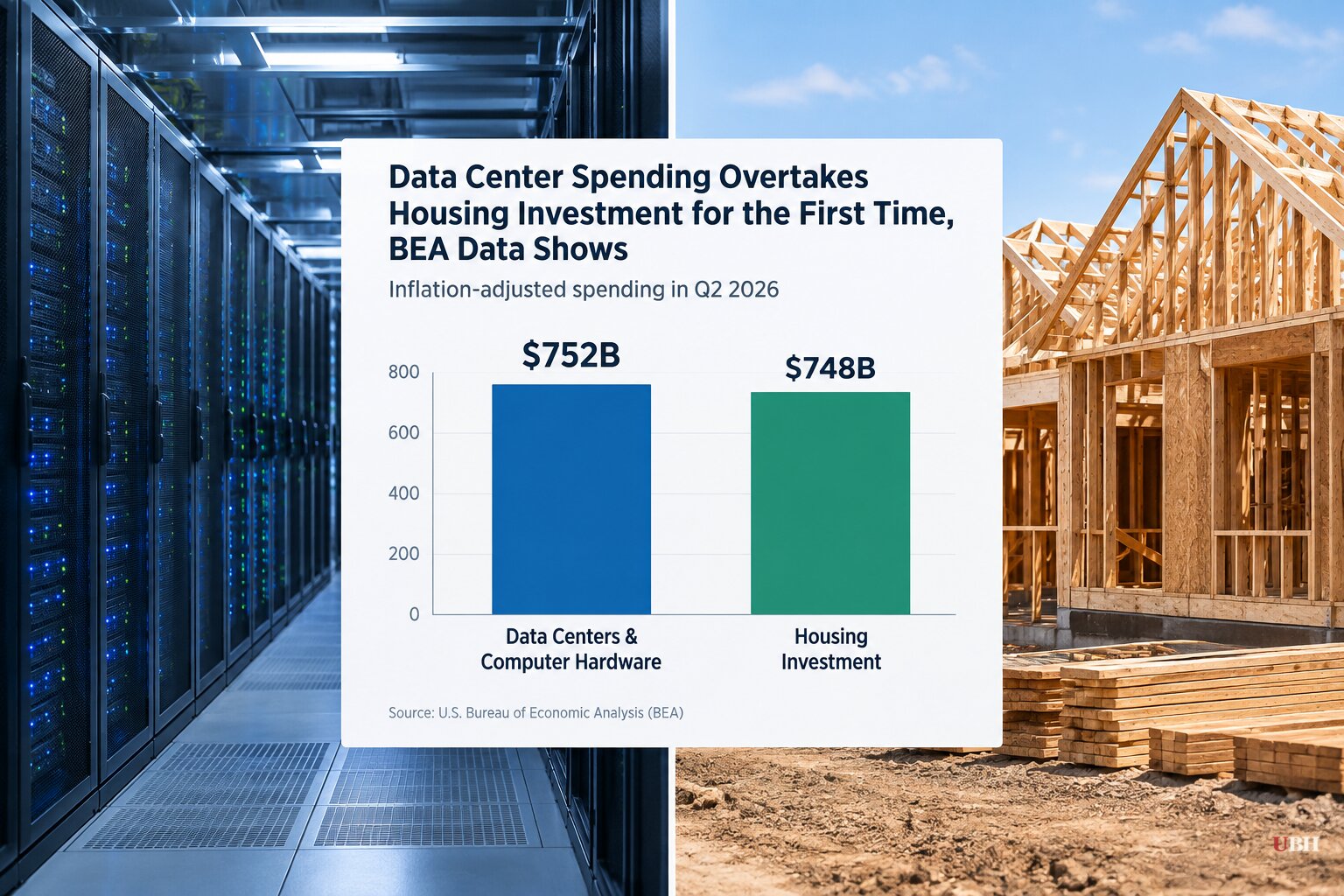 Data Center Spending Overtakes Housing Investment for the First Time, BEA Data Shows
