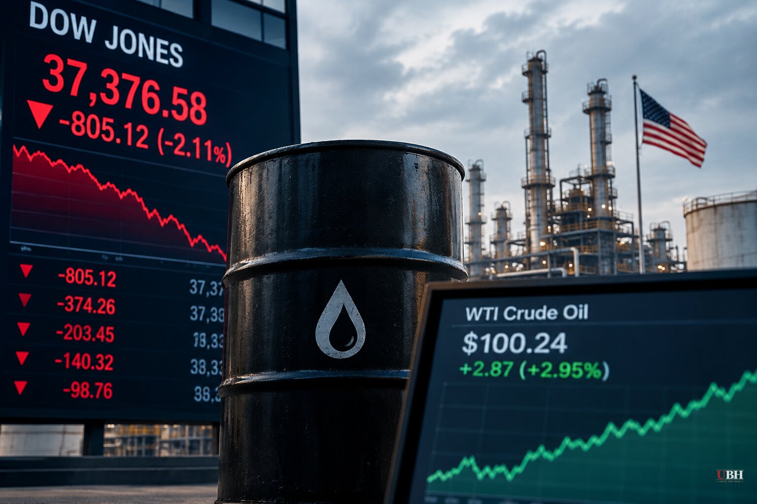 Day After Trump's $150 Million Defense Production Act Fuel Push, U.S. Crude Tops $100 and Dow Falls 800 Points at the Open