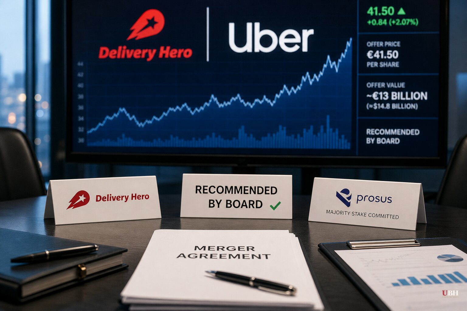 Delivery Hero's Board Backs Uber's €13 Billion Takeover Offer as Prosus Locks In Majority