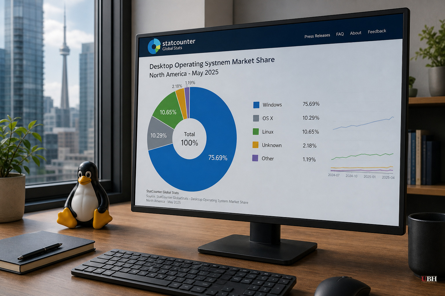 Desktop Linux Hits 10.65% of North American Browsing, StatCounter Data Shows
