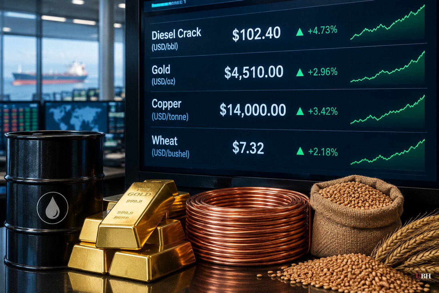 Diesel Crack Spreads Break $100 for the First Time as Commodity Rally Spreads From Oil Into Gold, Copper and Grain