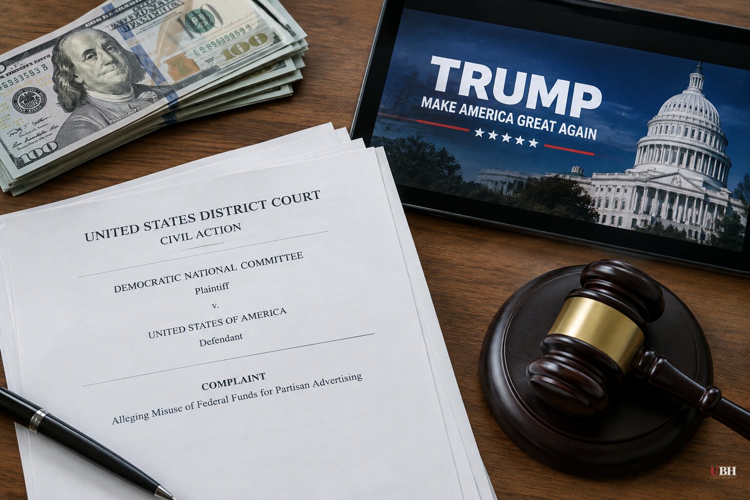 DNC Sues Over $20M in Federal Funds for Trump Ads, and Roberts Pauses Court Order on Party Ad Rates