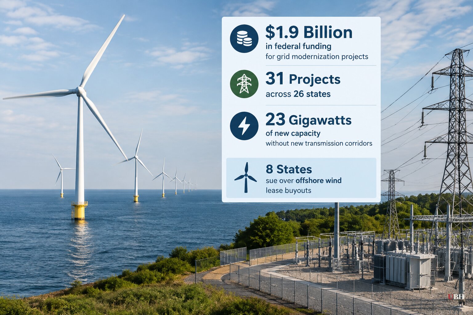DOE Commits $1.9 Billion to Grid Upgrades as Eight States Sue Over Offshore Wind Lease Buyouts