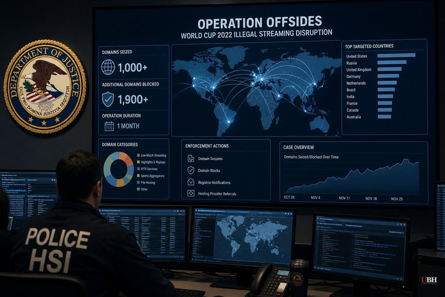 DOJ Seized Over 1,000 Illegal World Cup Streaming Domains During Operation Offsides